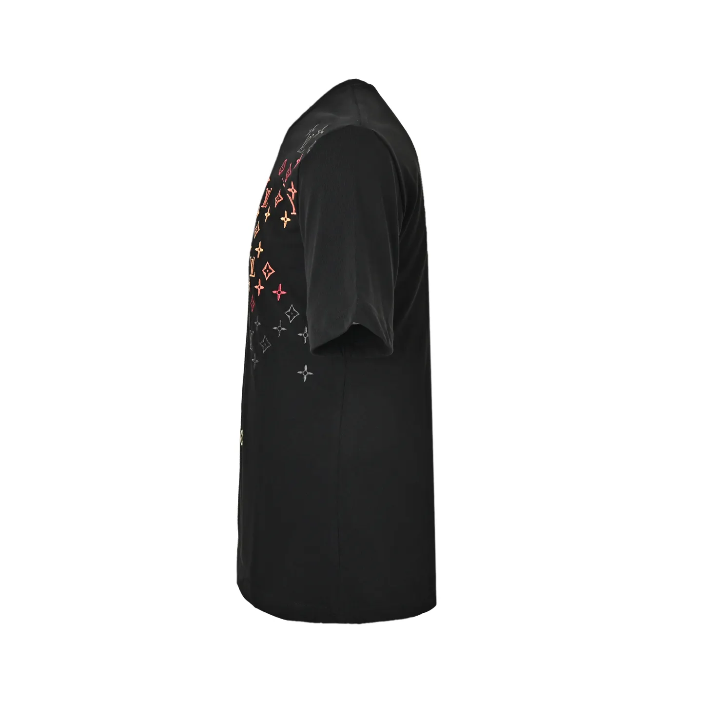 Louis Vuitton/Louis Vuitton full-width three-flower printed embroidered short sleeves